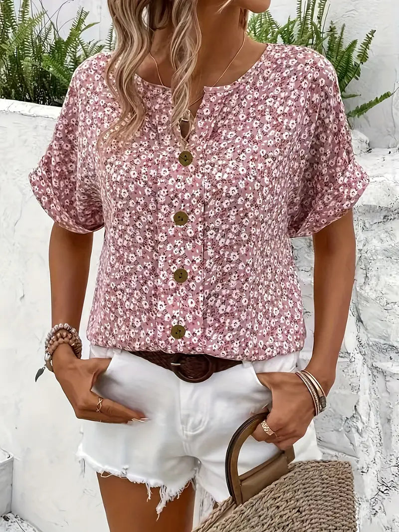 Verna™ | Stylowa Bluzka w Kwiatowy Wzór