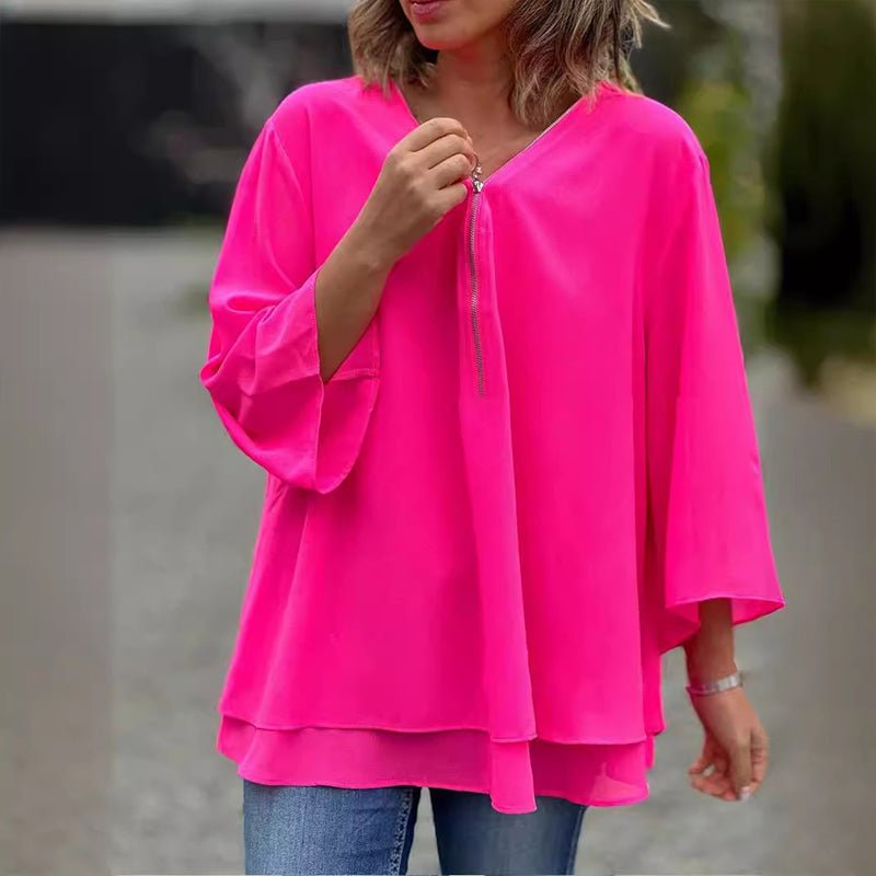 Lorelai | Bluzka z Chiffonem na Zamek