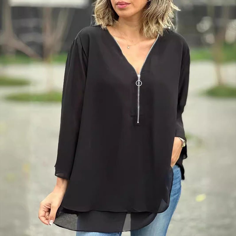 Lorelai | Bluzka z Chiffonem na Zamek