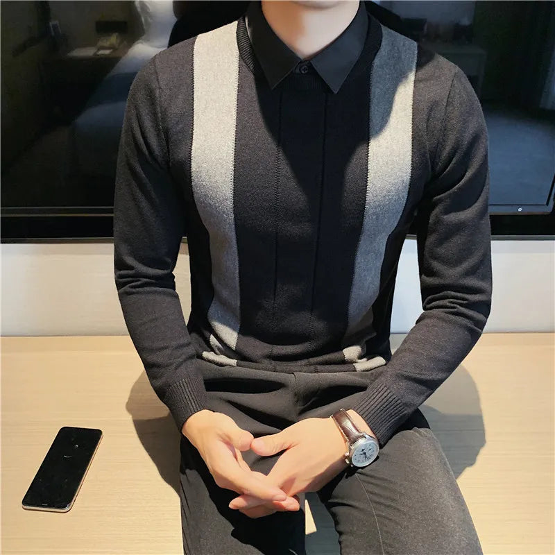 Elijah™ - Klasyczny Sweter w Paski