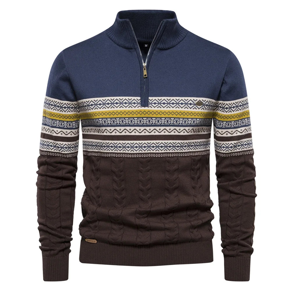 Henry™ - Elegancki sweter Fair Isle z pół-zamkiem