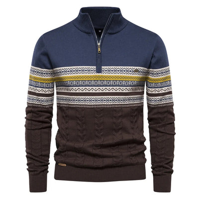 Henry™ - Elegancki sweter Fair Isle z pół-zamkiem