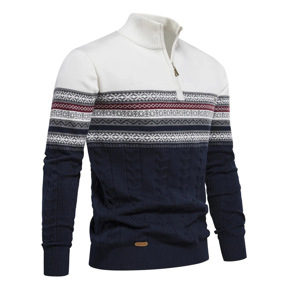 Henry™ - Elegancki sweter Fair Isle z pół-zamkiem