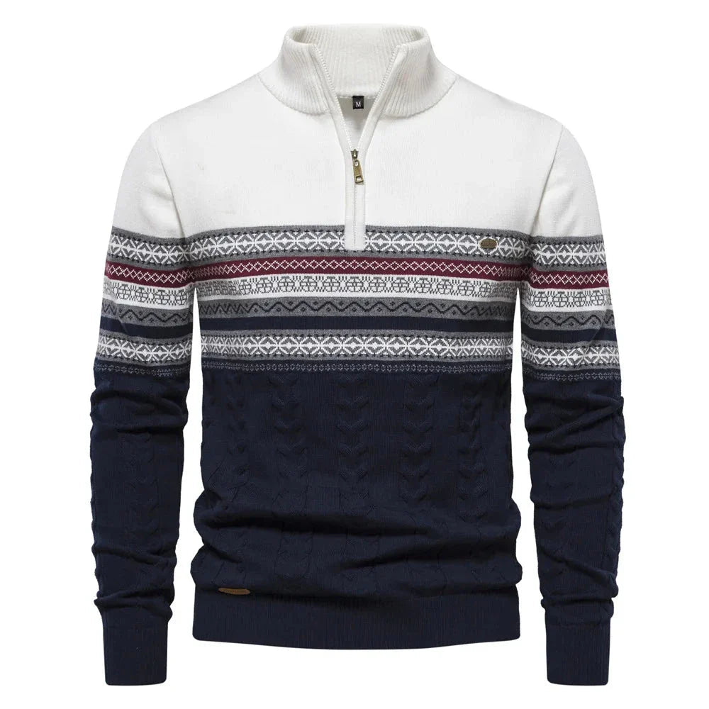 Henry™ - Elegancki sweter Fair Isle z pół-zamkiem