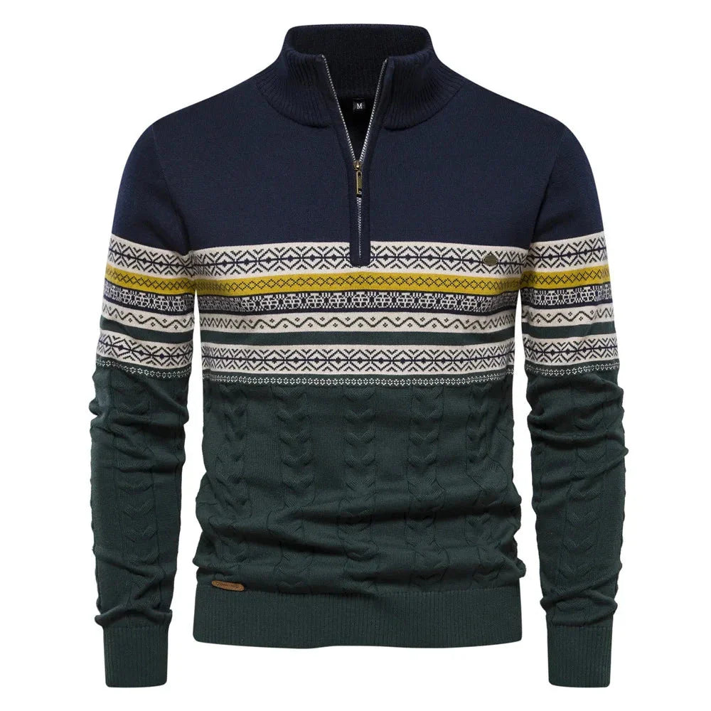 Henry™ - Elegancki sweter Fair Isle z pół-zamkiem