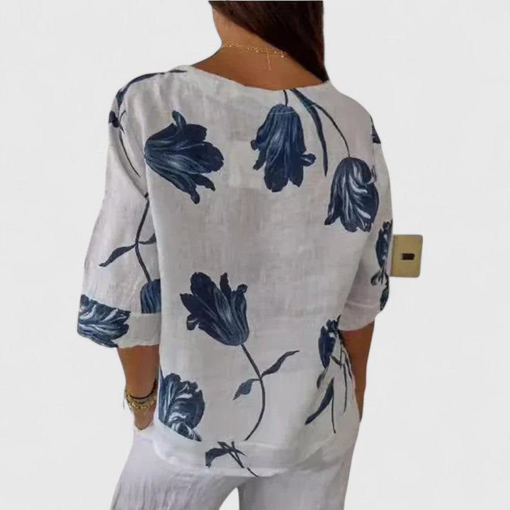 Isabel | Elegancka Bluzka w Kwiatowy Wzór