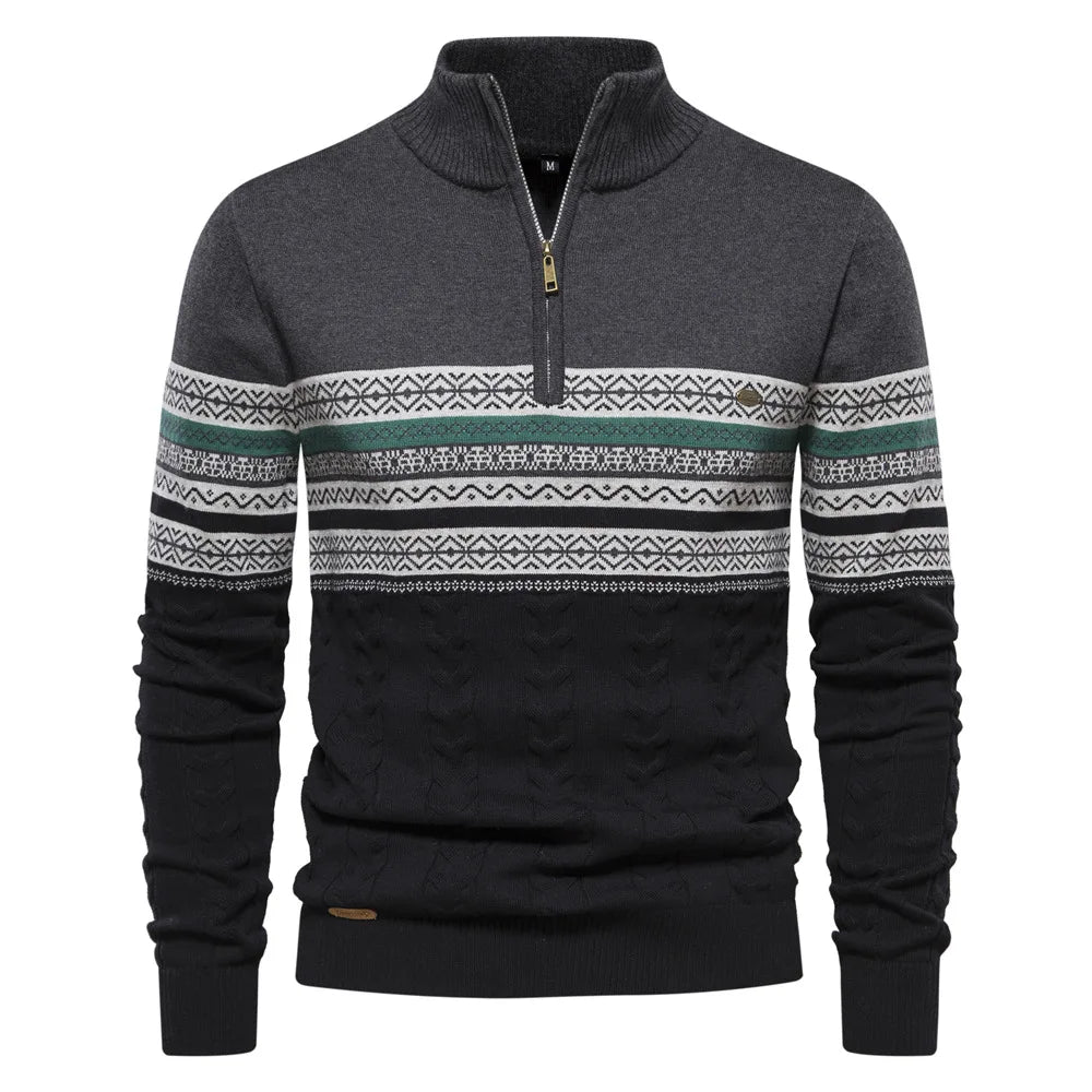 Henry™ - Elegancki sweter Fair Isle z pół-zamkiem