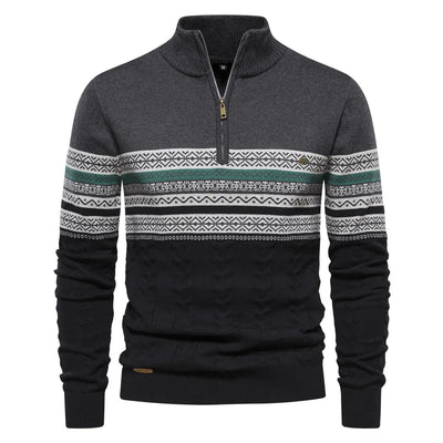 Henry™ - Elegancki sweter Fair Isle z pół-zamkiem